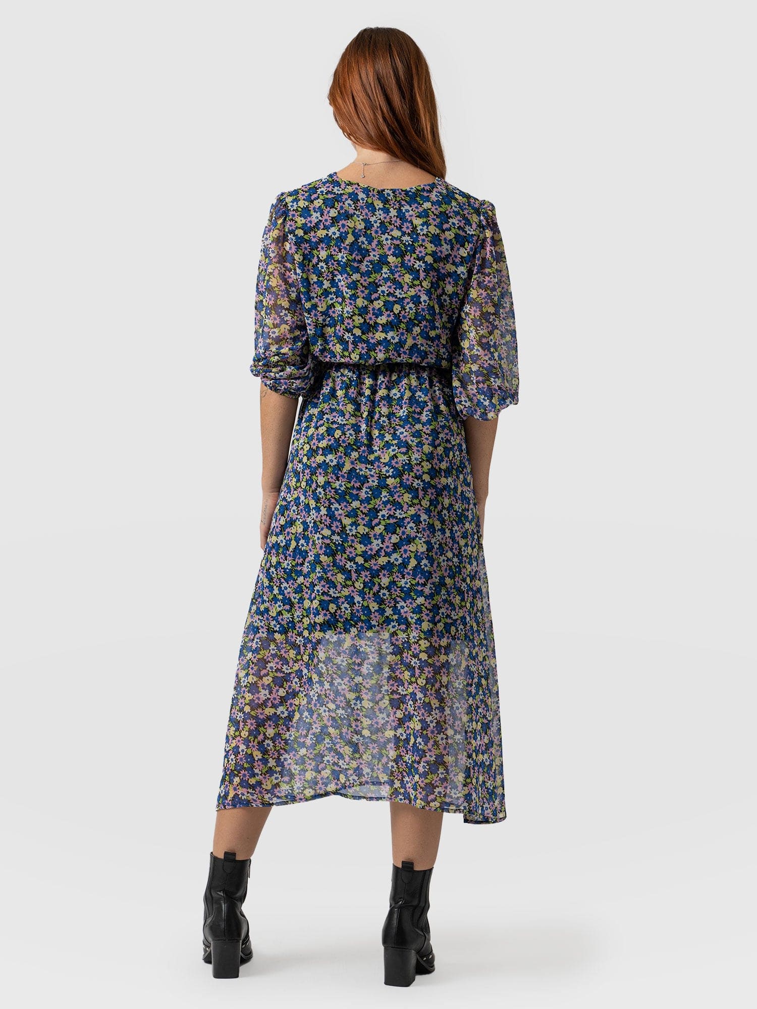 Portland Dress Blue Posy - Women's Dresses | Saint + Sofia® USA